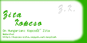 zita kopcso business card